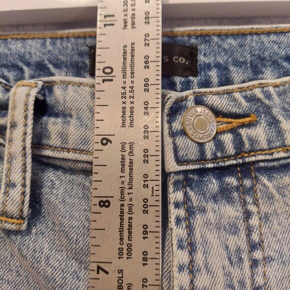 Silver Frisco Tapered Womens Size 28/28 (31x27) Mid Rise Distressed Denim Jeans - Picture 11 of 16